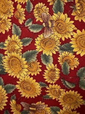 Beans McGee Vintage Sunflower Floral Cotton Tie 3.5” Wide